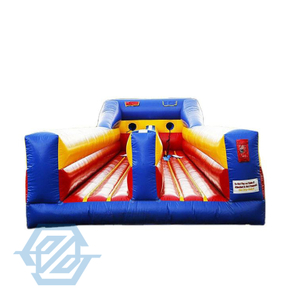 Juego deportivo inflable Twister 2 Lane Bungee Run, desafío inflable