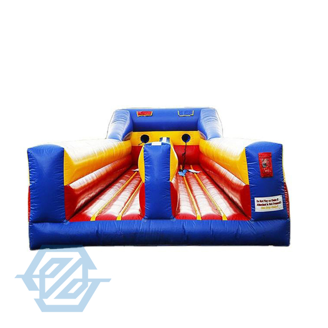 Juego deportivo inflable Twister 2 Lane Bungee Run, desafío inflable