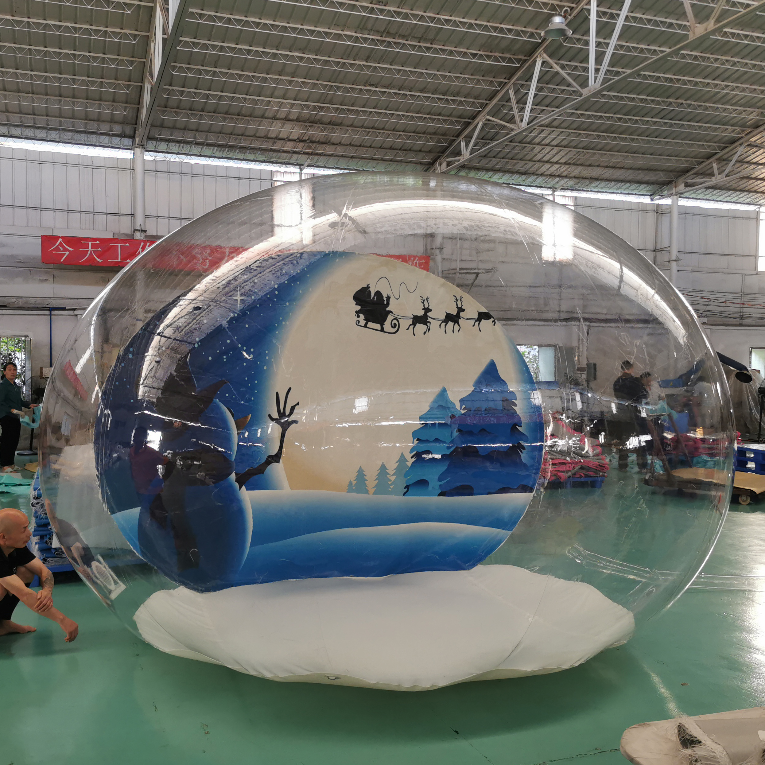 decoración globo de nieve inflable