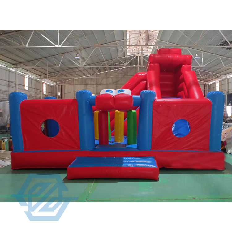 Tobogán combinado de casa de rebote de obstáculos inflable 