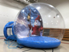 Cabina de fotos inflable con globo de nieve para decoración de eventos navideños