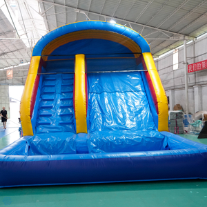 Tobogán acuático inflable comercial con piscina