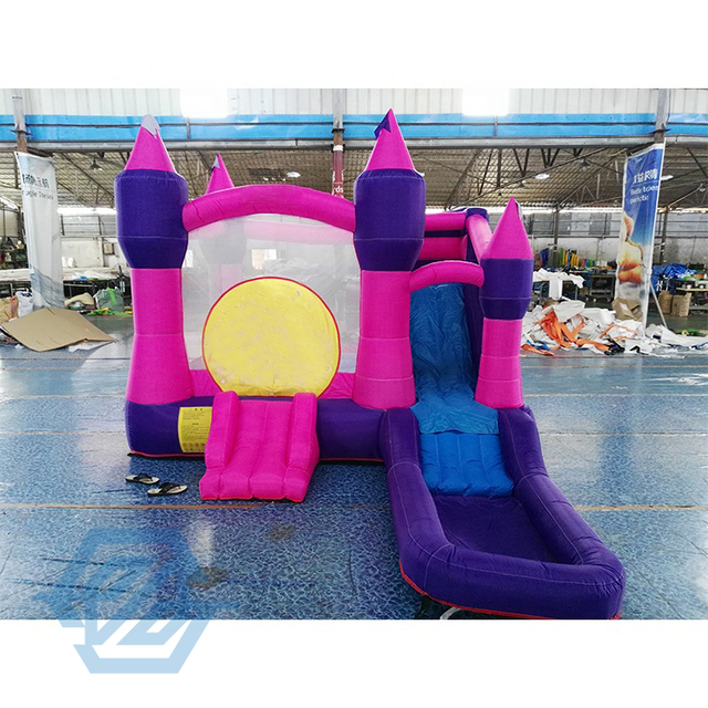 Rosa púrpura inflable del castillo animoso inflable de la casa de la despedida comercial 