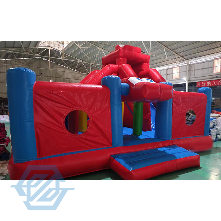 Tobogán combinado de casa de rebote de obstáculos inflable 