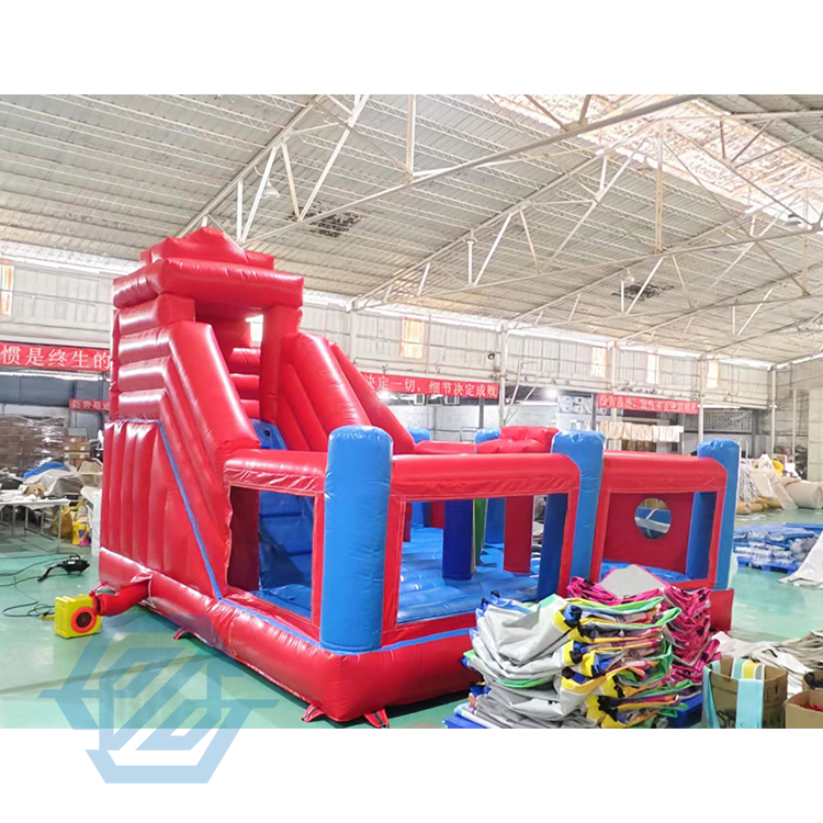 Tobogán combinado de casa de rebote de obstáculos inflable 